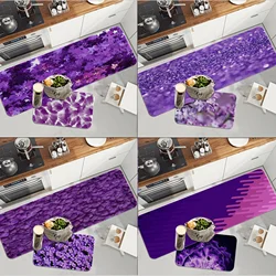 Purple Pattern Kitchen Mat Retro Multiple Choice Living Room Kitchen Rug Non-Slip Welcome Doormat