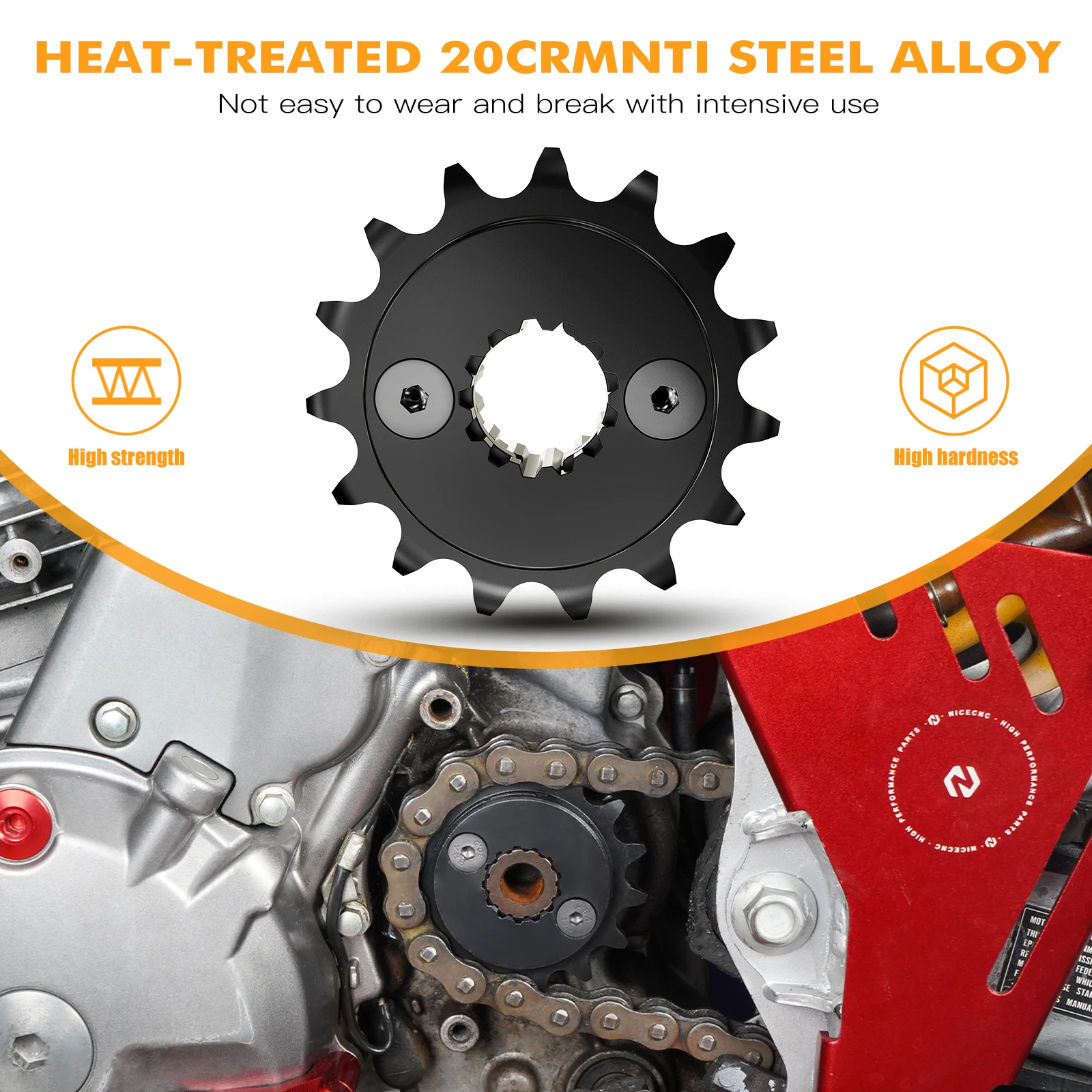 NICECNC For Honda XR650L XR 650L 1993-2025 2024 Dirt Bike Front Chain Sprocket SuperPinion 15 Teeth Reinforced
