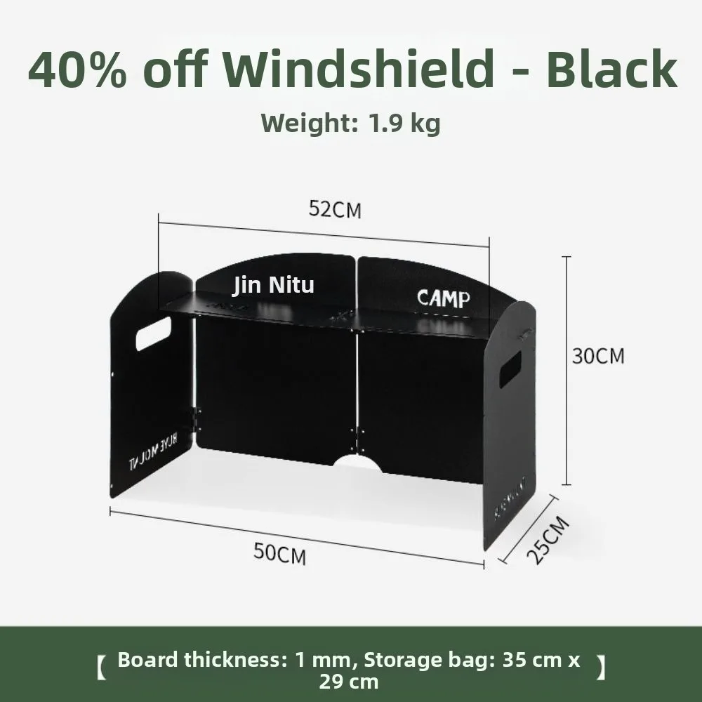

New 2 Styles Outdoor Windproof Board Card Multicolors Steel Foldable Outdoor Cooking Thickened Stove Cover