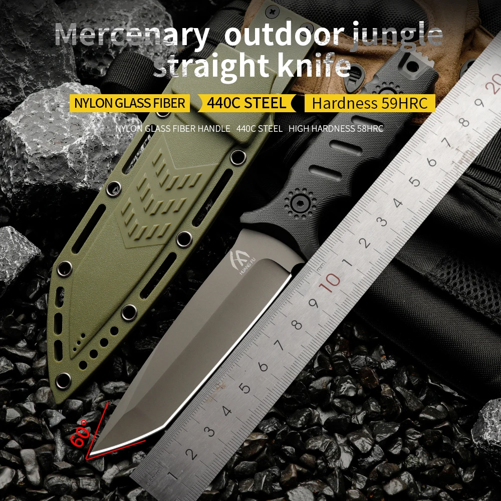 

High quality multifunctional fixed blade - outdoor camping, rescue, and emergency survival knife, men's gift