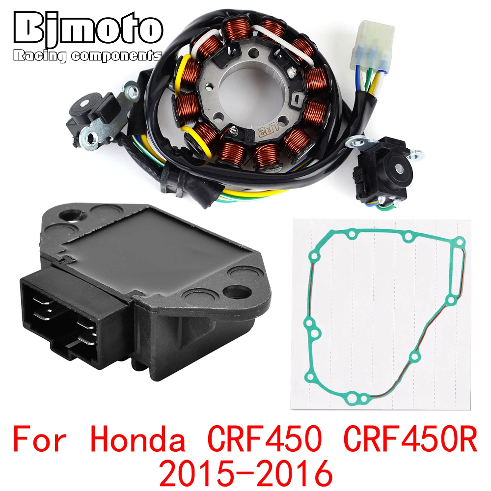 

CRF450R 2016 Engine Stator Coil+Voltage Regulator rectifier For Honda CRF450 CRF450R 2015 With Gasket CRF-450 CRF-450R