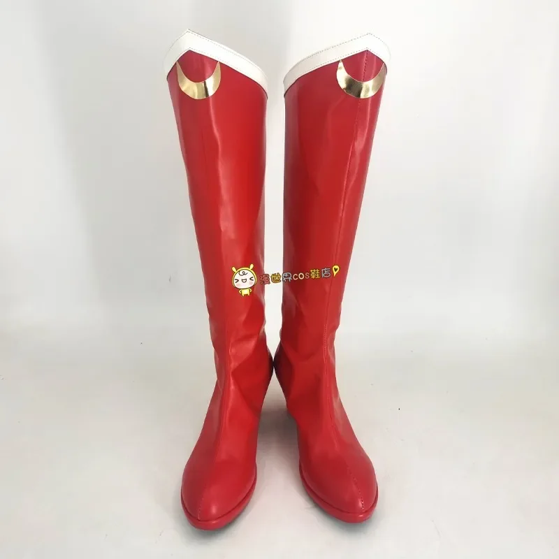 Anime Sailor Moon Red Boots Sailormoon Tsukino Usagi Cosplay Shoes Halloween Party Accessories Customization