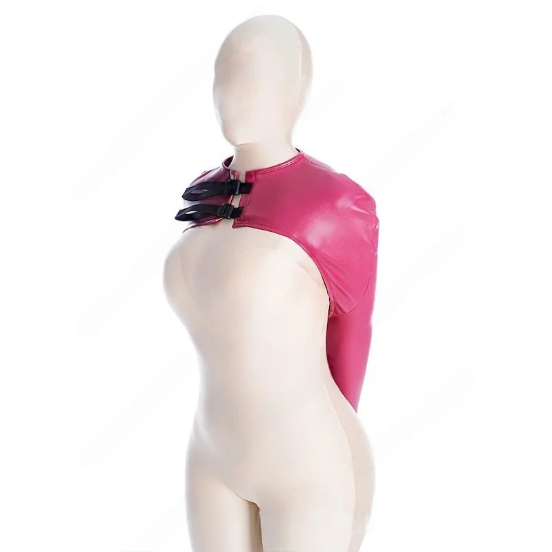 للجنسين الجلود الذراع ضبط النفس مجموعة مع BDSM قابل للتعديل الجلود الظهر عبودية أصفاد للزوجين الكبار يمزح الجنس لعب