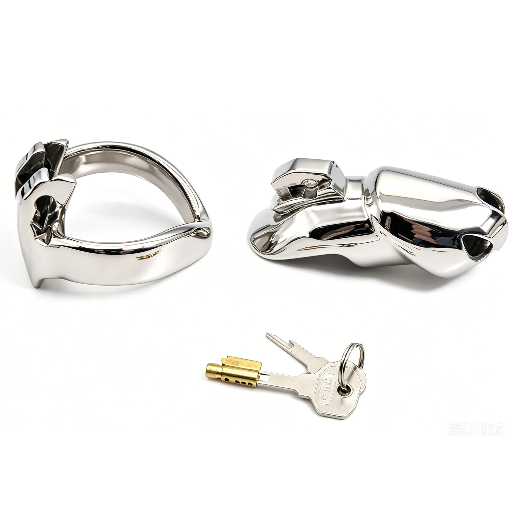 Nuevo dispositivo de castidad HT V4 de acero inoxidable, jaula de castidad masculina, 5 tamaños, bloqueo para pene con anillo para pene, juguetes sexuales para hombres adultos, tienda 18+