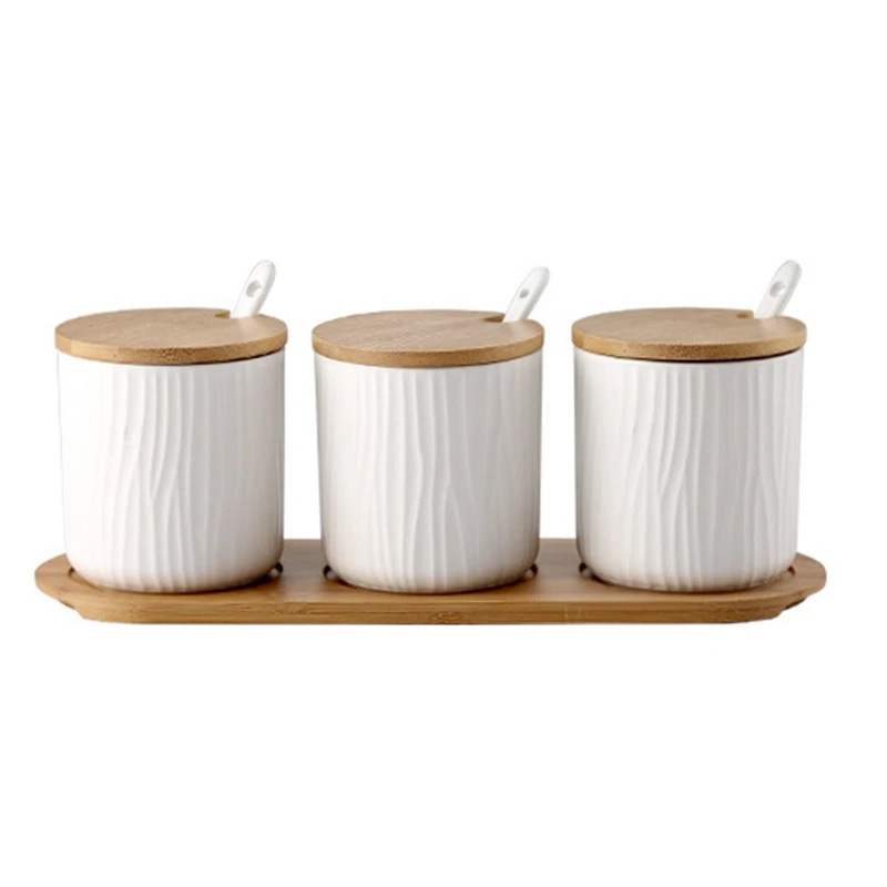 

BEAU-Creative Ceramic Seasoning Jar Seasoning Box Seasoning Bottle Seasoning Box Salt Shaker Set