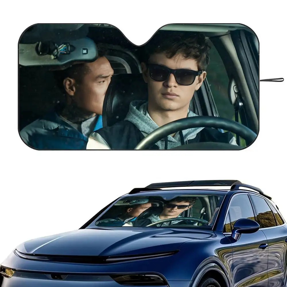 

B-Baby Driver Movie Car SunShade Windshield Foldable Three-layer Insulation Sunshade By Suction Cup Blocks UV Rays Sun