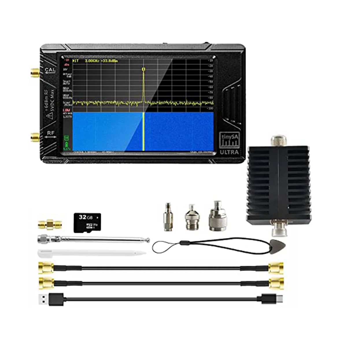 

4 Inch Spectrum Analyzer - V0.4.5.1 100KHz-5.3GHz Built-in 3000MAh Battery & 32GB SD Card RF Signal Generator QRP Radio