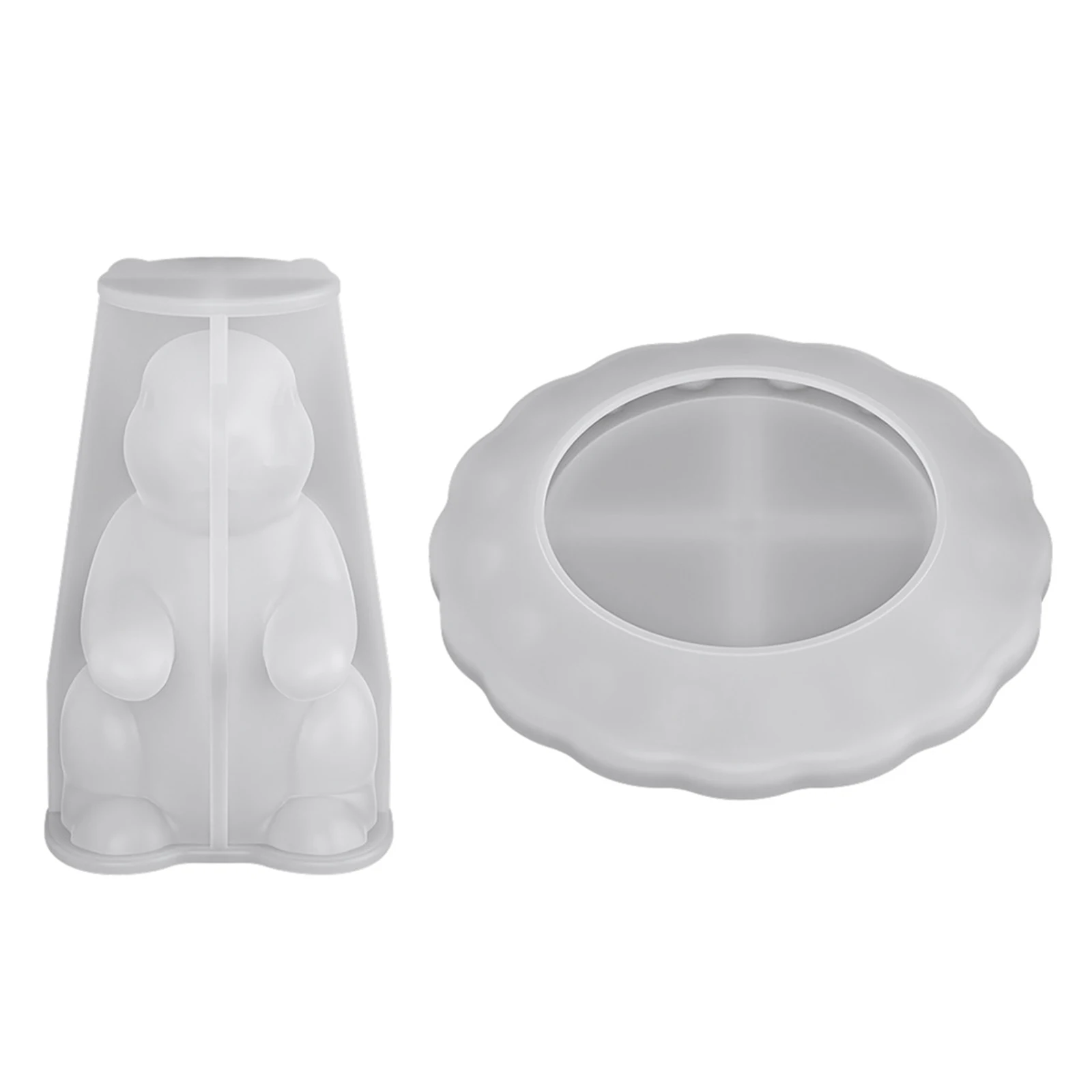 Big Rabbit Silicone Molds DIY Rabbit Offer Ornament Epoxy Molds for Home Decor & Candle Making Wave Spiral Molds