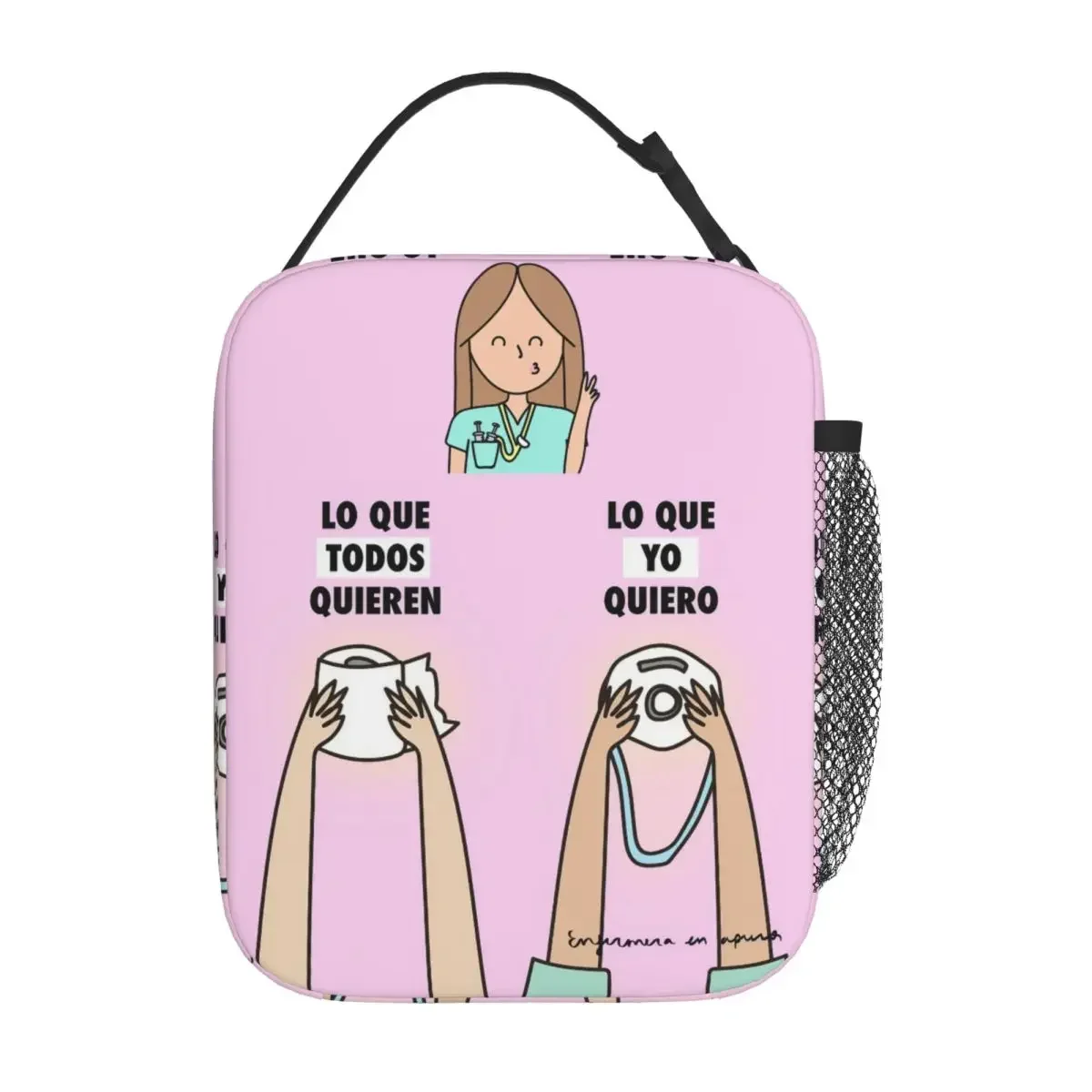 Enfermera En Apuros Doctor Nurse Insulated Lunch Bags Cute Nurse Tote Bag Portable Food Box Thermal Cooler Lunch Boxes