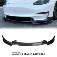 for Tesla Model Y 3 Front Bumper Front Lip Front Shovel kit Sedan Body Spoiler Splitter kit Accessories Carbon Fiber Black