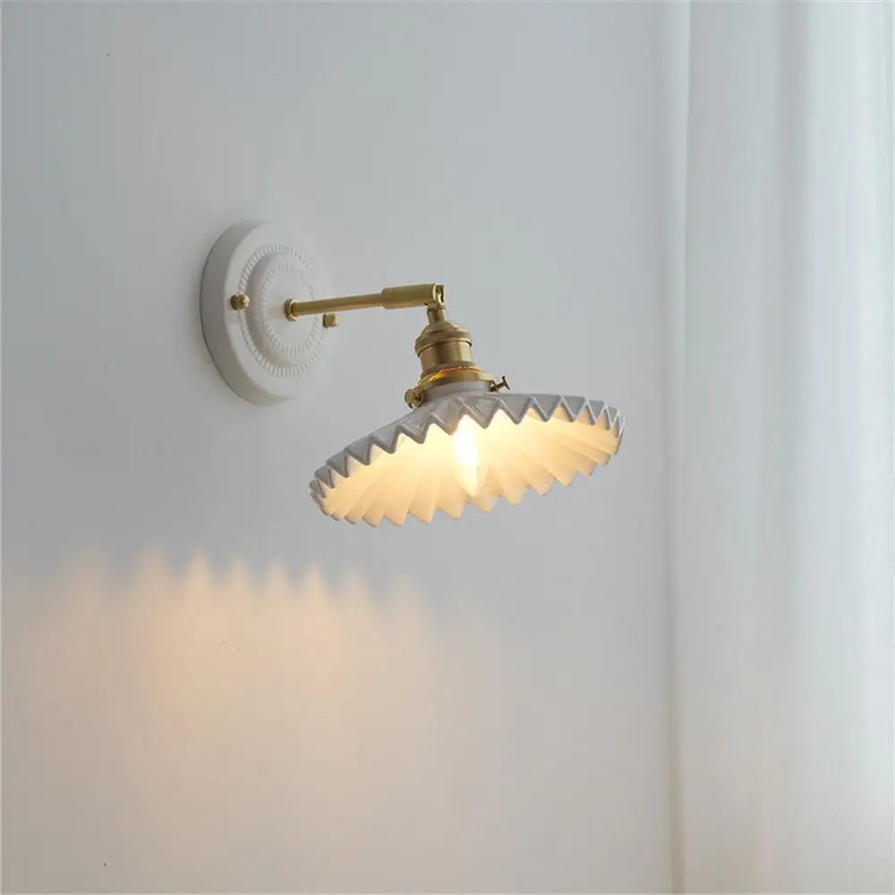 

Modern Copper Ceramic Rotary LED Wall Light Sconces Fixture For Bathroom Mirror Bedroom Bedside Lamp Home Decoration Lighting