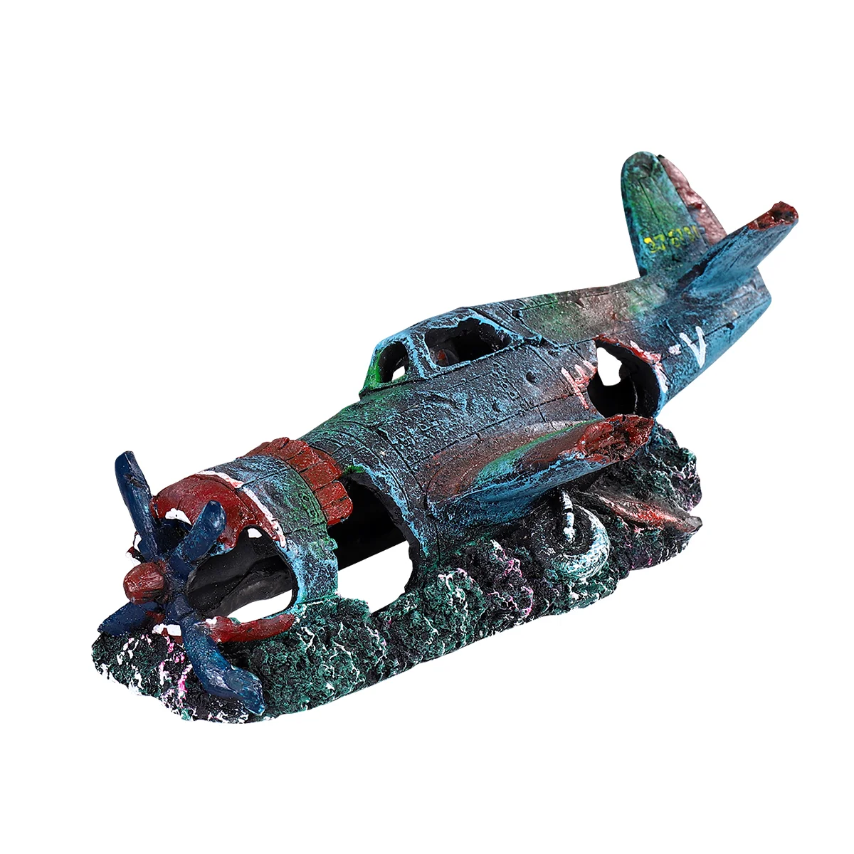 Artificial Fighter Fish Tank Decorations Airplane Betta Accessories Aquarium Ornament