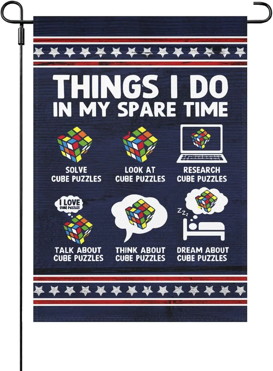 Made In US Puzzle Cube Speed Cubing Garden Flag Art Banners For Porch ZZM