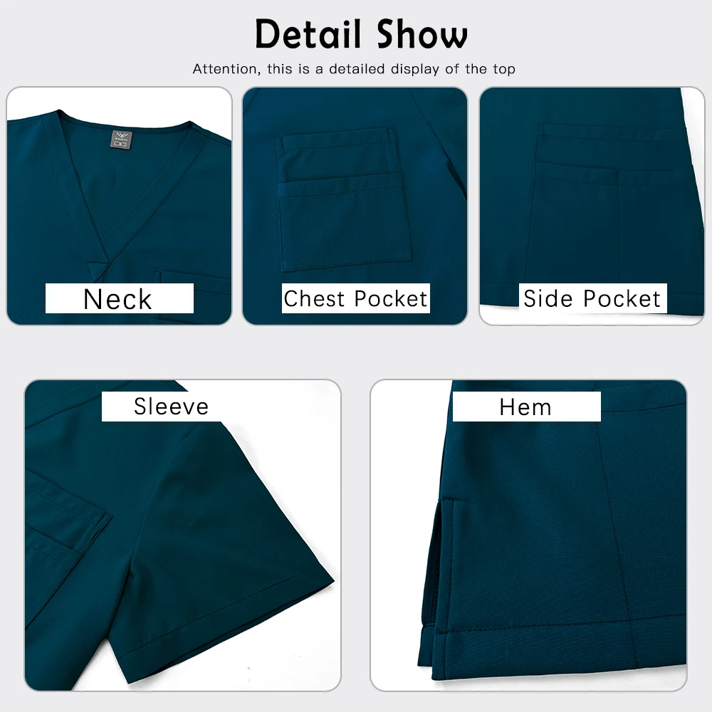 High Quality Hospital Scrubs Set Medical Clothing for Women Surgical Uniform Nurse Workwear Lab Top Pants Suits Dentist Overalls