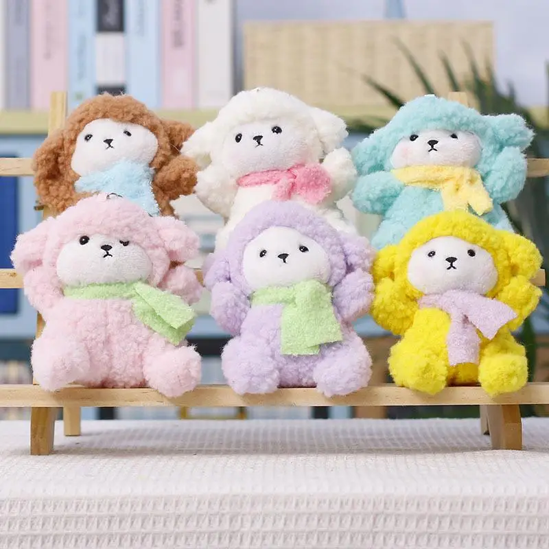 Niedlicher, weicher, flauschiger Schaf-Plüsch-Schlüsselanhänger mit angenehmer Haptik zur Taschendekoration, Geburtstagsgeschenk für Kinder – Detail 6