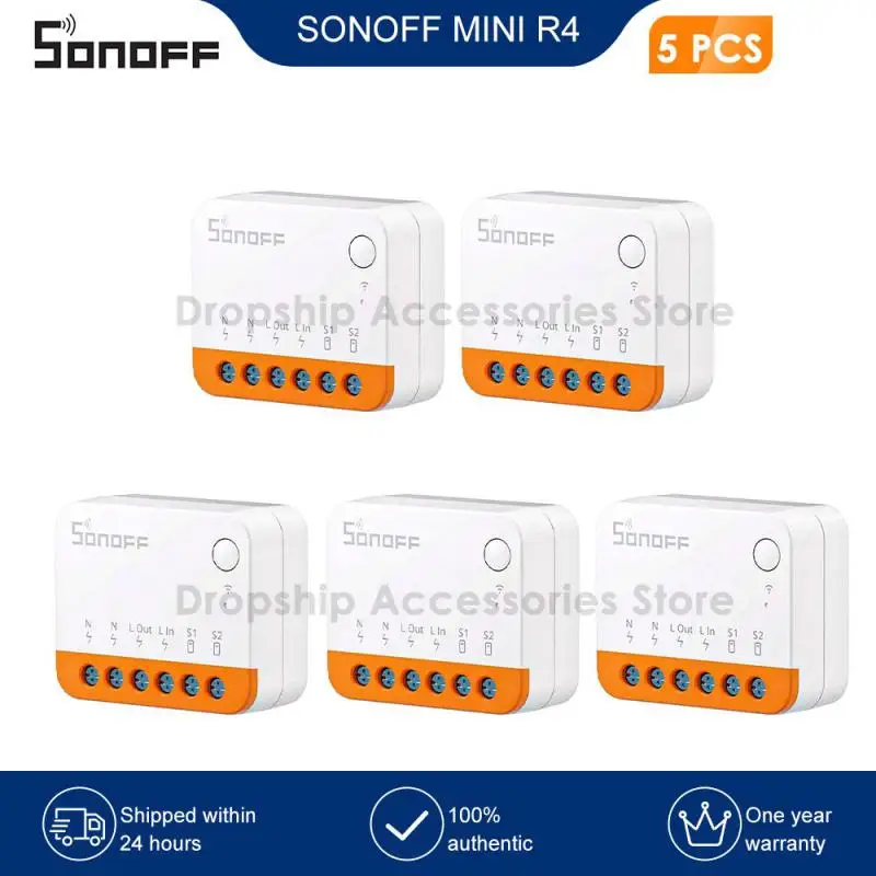 SONOFF MINIR4 Wi-Fi Smart Switch 10A MINI Extreme Smart Home Relay Module Remote Voice Control for Alice Google Assistant Alexa