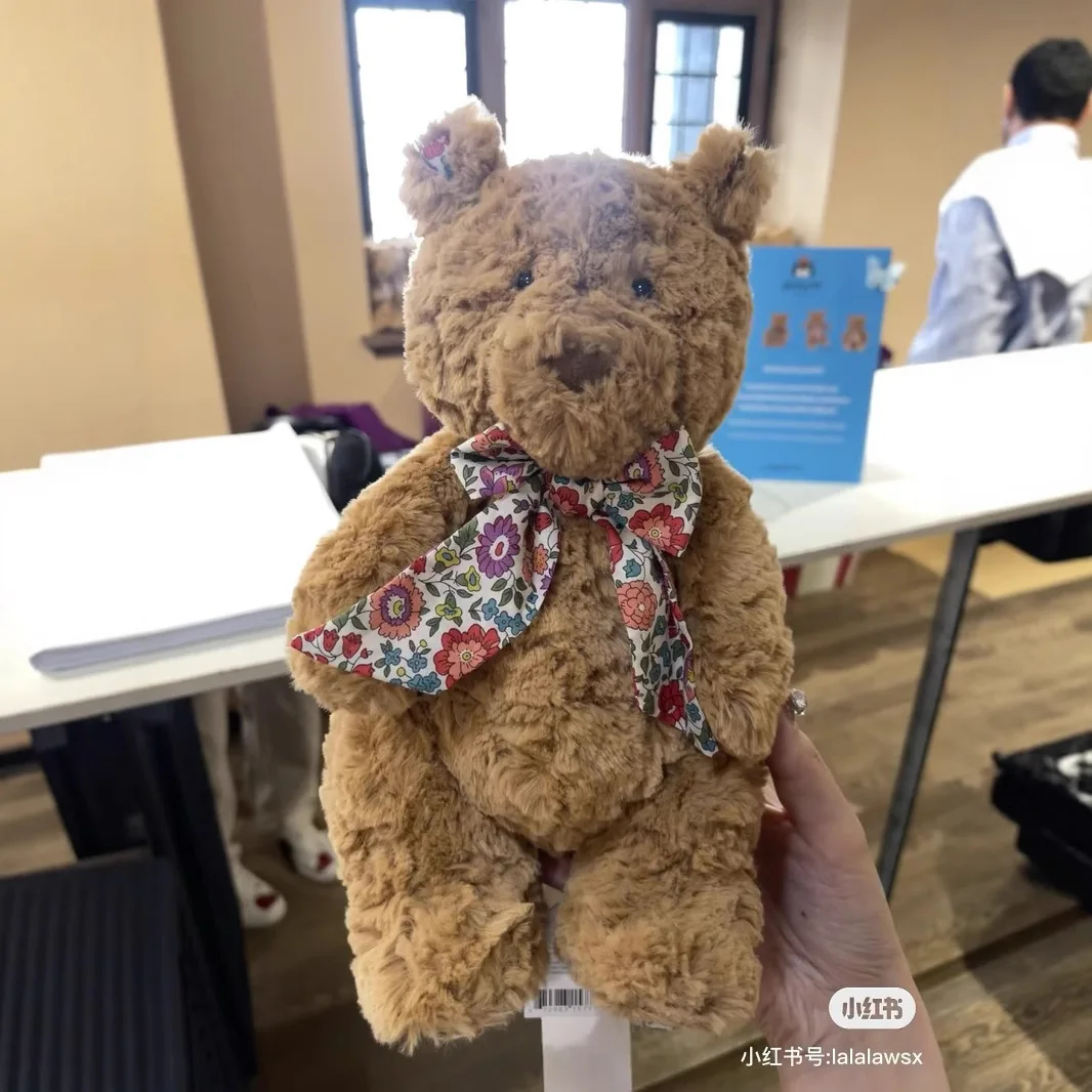 Barcelona Floral Bear Plush Toy Jelly Doll Cute Hug Gift for Girls Stuffed Animal Cloth Doll Movie TV Inspired Collectible