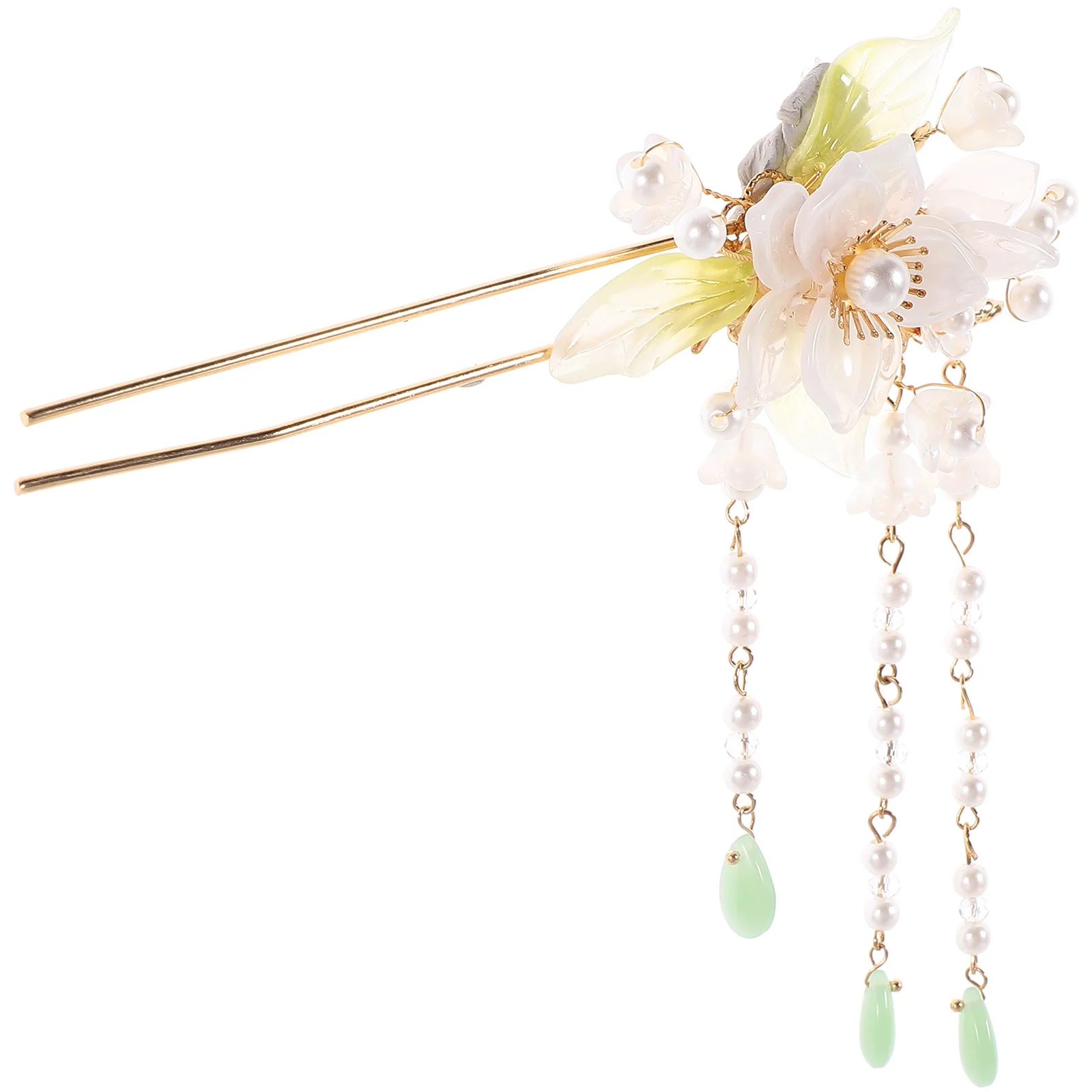 

Vintage Style Chinese Stick Hanfu Hairpin Classical Flower Accessory For Women Bridal Beaded Tassel Bun Accessories