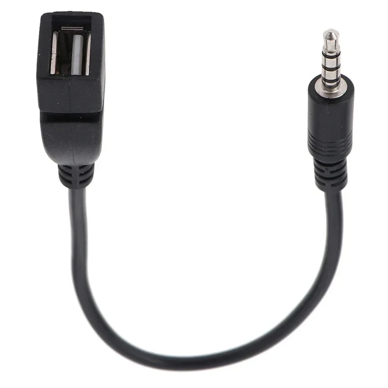 1-10pcs Black 3.5mm AUX Audio Cable to USB Converter Universal Car Audio Play Cable for Headphone PC Car Electronics Accessories