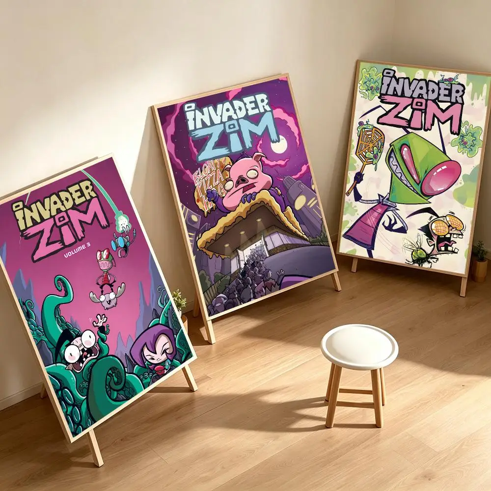 Animation Invader Zim Poster Poster HD Printing Cozy Healing Style Wall Art Home Decor For Living Room Bedroom Gift