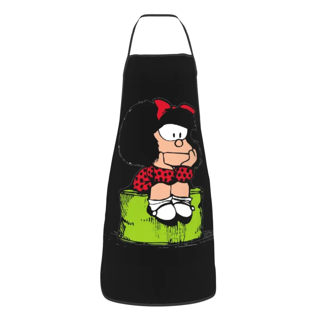 Custom Bib Mafalda Thinking Aprons Men Women Unisex Adult Chef Cooking Kitchen Quino Comic Cartoon Tablier Cuisine Baking