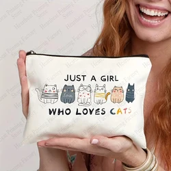 Cute Cat Makeup Bag Fun Birthday or Christmas Decoration Themed Gifts for Girls Small Cat Lover Cosmetic Bag for Friends Bestie