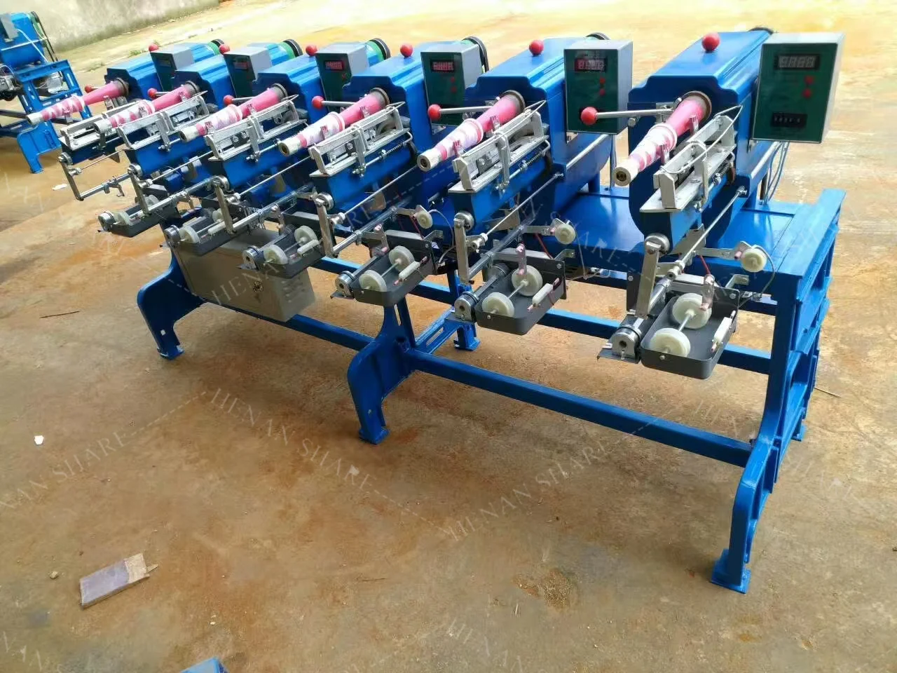 6 Heads Yarn Thread Spooling Balling Rewind Winding Machine 6 Cone Down 6 Spindles Yarn Silk Sewing Thread Winding Machine