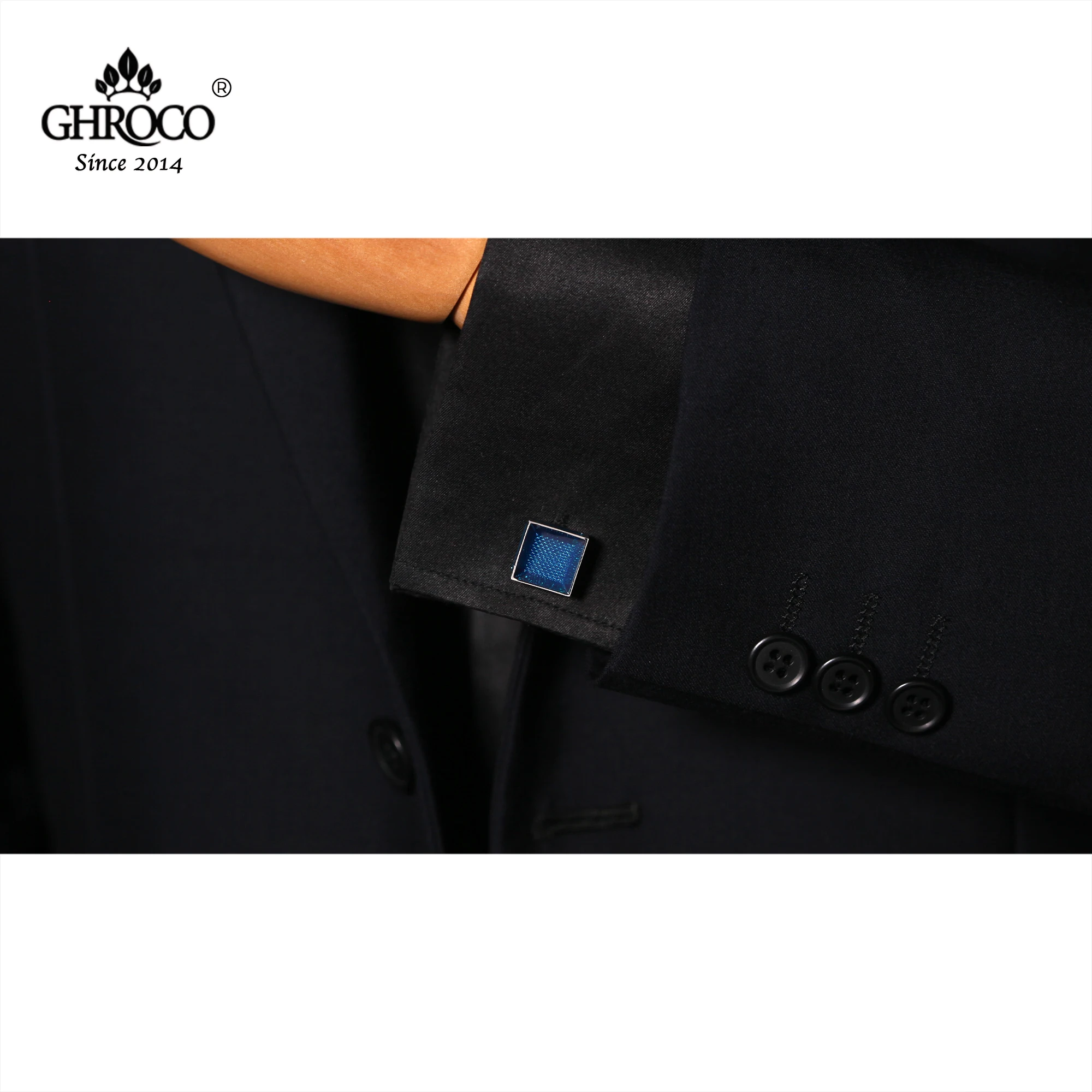 GHROCO High Quality Exquisite Blue Enamel French Shirt Cufflinks Fashion Luxury Gifts Business Men and Women Groomsmen Best-man