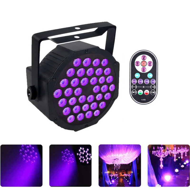 

Remote Control 36 UV LED Home Party Black Light Dmx Blacklight Disco Ultraviolet Lamp Projector For Halloween Fluorescent Decor