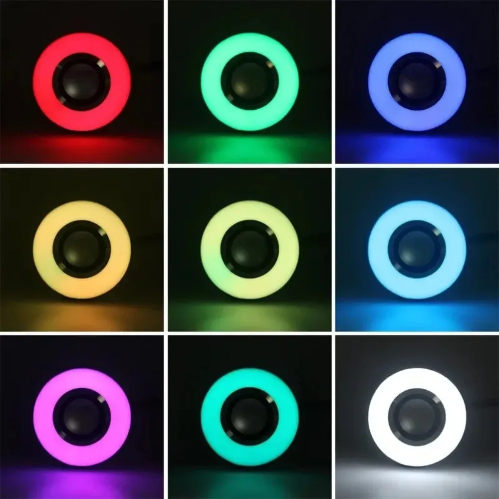 RGB Smart Lamp with Bluetooth Speaker, Color Changing Music Light with E26/E27 Base, 16 Million Colors, Remote Control