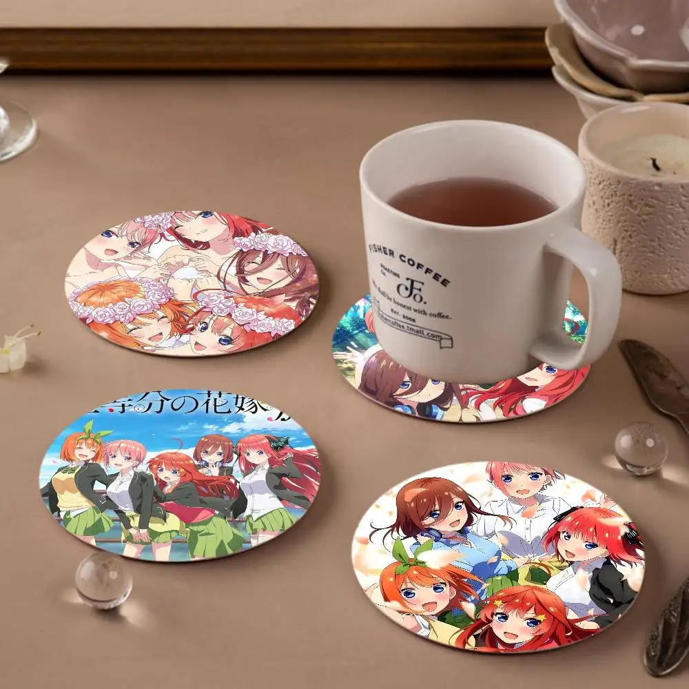 Anime Q-Quintessential Quintuplets pattern art painted anti-slip coasters, suitable for decoration of living room kitchenware