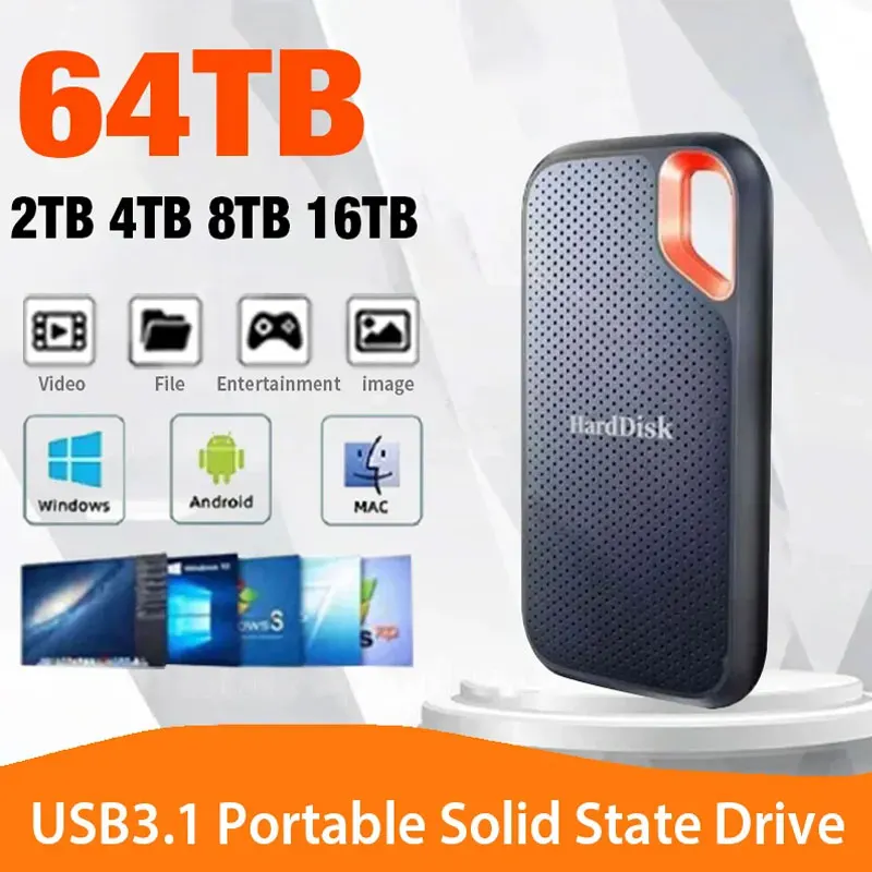 E61 SSD Portable External Hard Drive 2tb/1tb/500gb M.2 disk memory USB3.1 Storage for PC tablets notebook Desktop Computer Phone