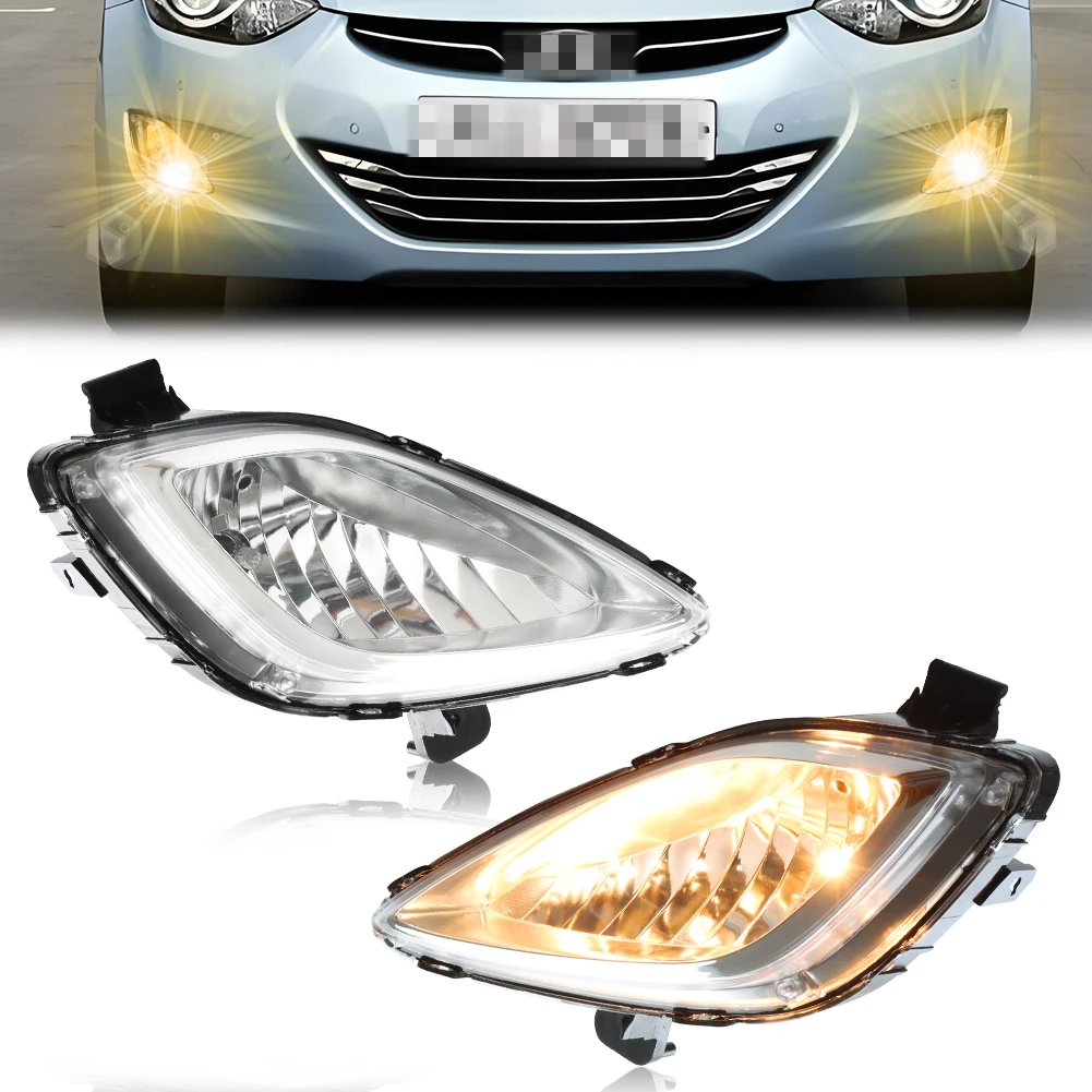 2PC Fog Light Parking Light Turn Signal Light DRL Light Assembly For 2011 2012 2013 Hyundai Elantra OEM #1-8341295-192752