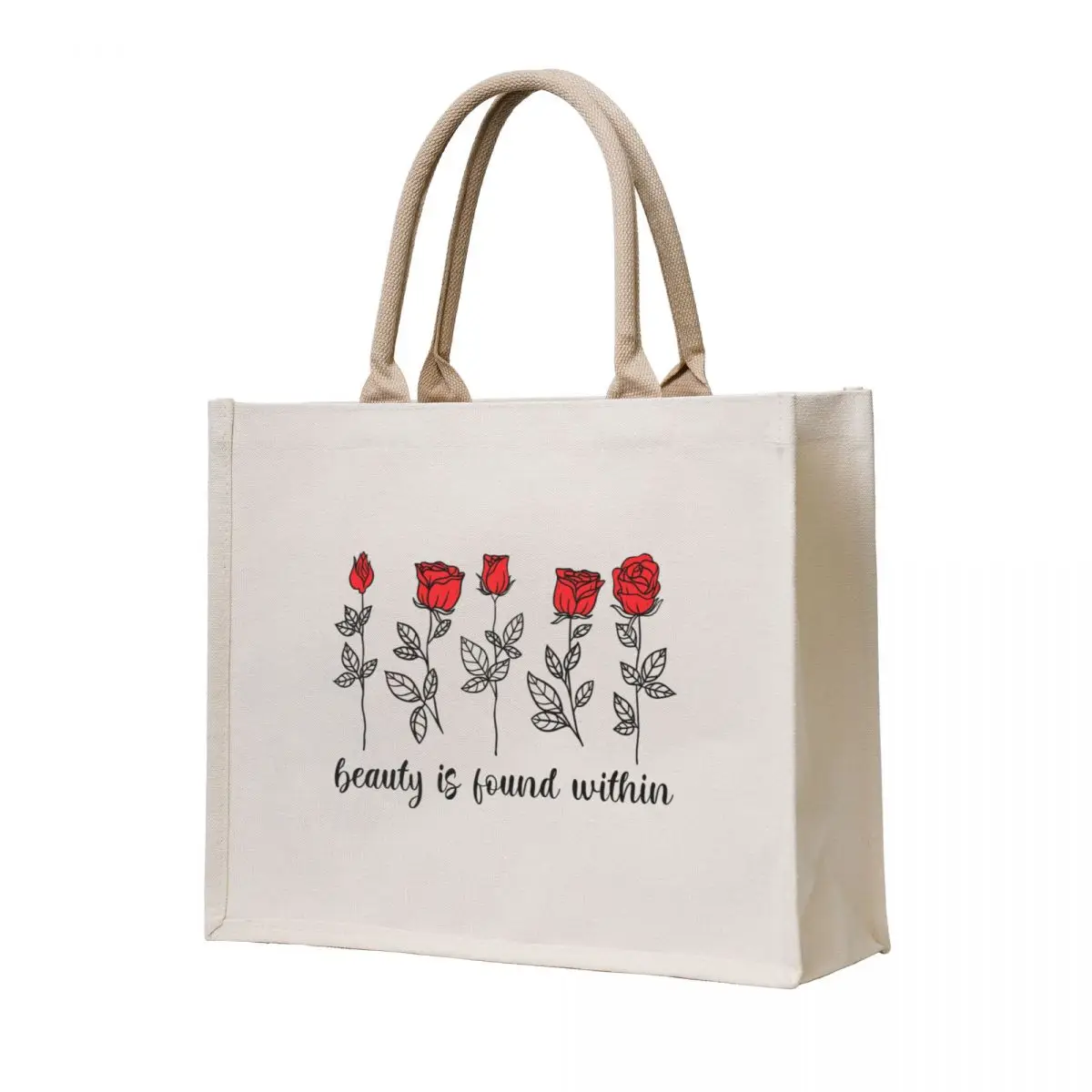 

Beauty Rose Tote Bag shopping trolley bag reusable grocery bags Handbags women large size bags