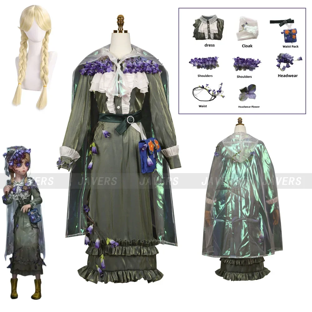 Game Identity V Toy Merchant Anne Lester Cosplay Costume New Skin Clean Wing Wig Dress Cloak Woman Halloween Carnival Party Suit