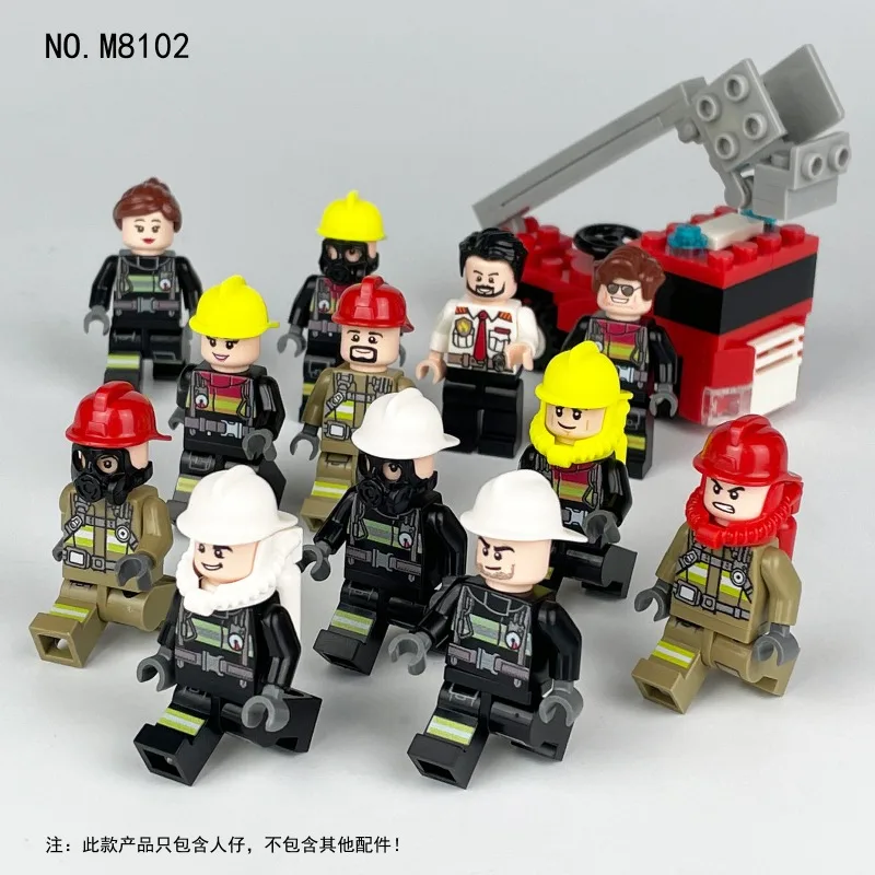 Firefighter M8102 toy model assembles small particles of children's toys, escalators, accessories, toys and gifts for children.