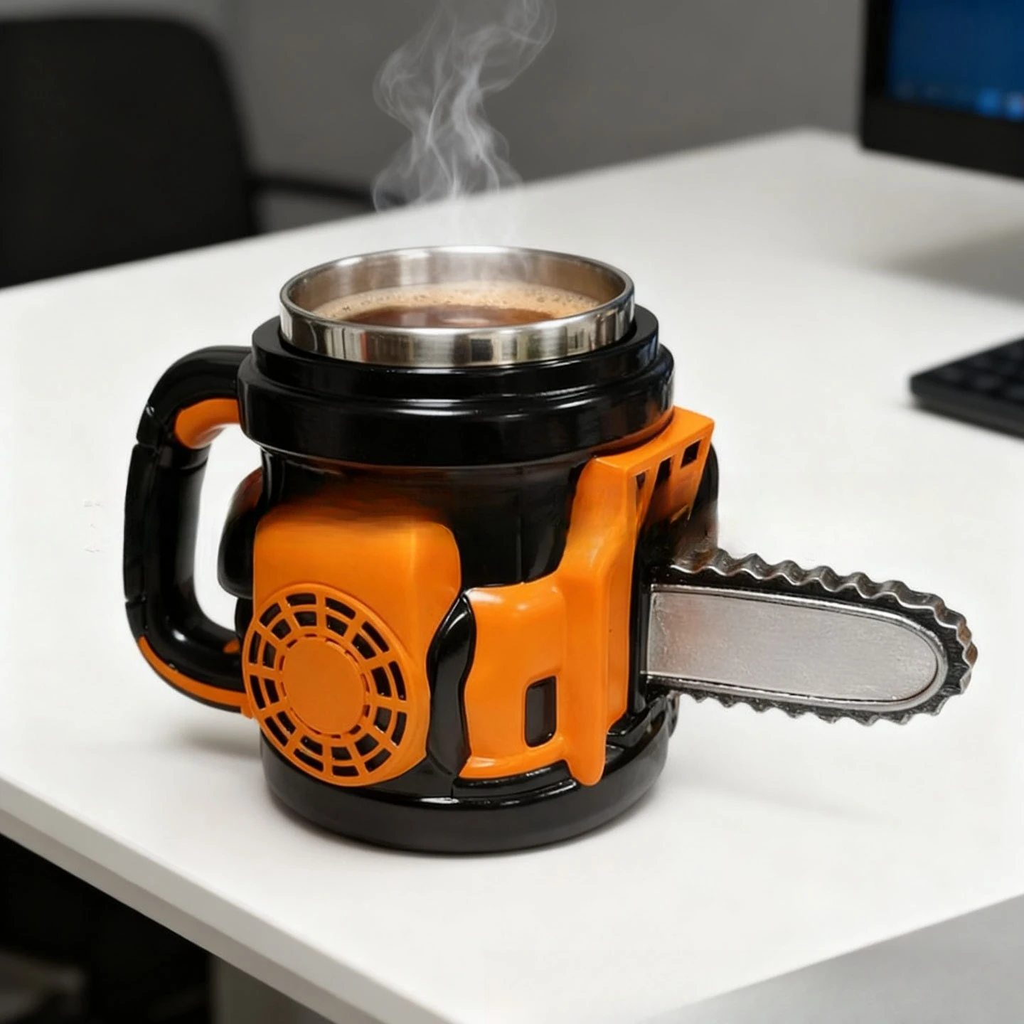 

Кружка для бензопилы из смолы — новое украшение для рабочего стола с вкладышем из нержавеющей стали