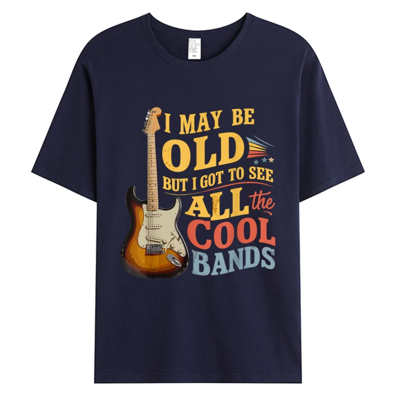 نمط جديد قد أكون قديمًا ولكن حصلت على رؤية جميع العصابات الرائعة تي شيرت رجالي من نسيج القطن جرافيك للعطلات ملابس رجالية