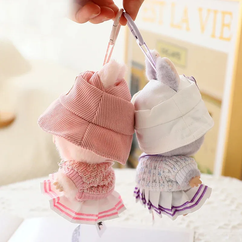 17cm Mini Plush Doll'S Clothes Outfit Accessories For Labubu v1/v2 Doll Soft Knitted Sweater Suit Sitting Party Dress Set