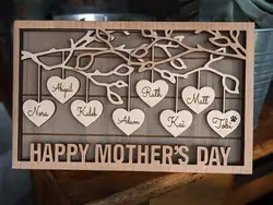 Family Tree Wood Frame, Fully Customized, Mother's Day, Father's Day, Grandma Gift, Mom Gift, Adoption