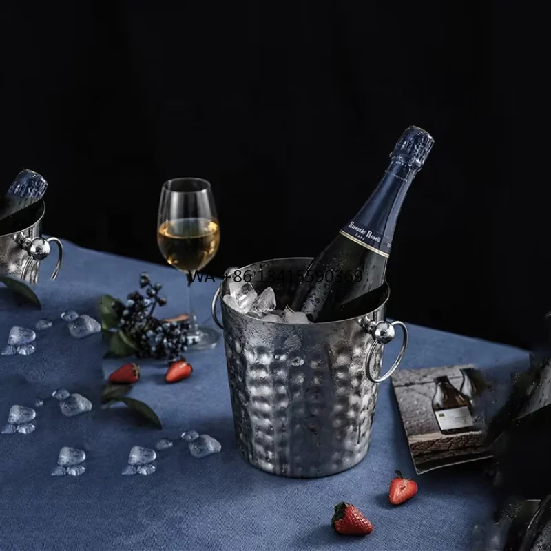 

2025 HUFA Custom Luxury 3L to 3.5L Capacity Double-Wall PC Metal Ice Bucket Champagne Beer Cooler Tongs Bulk Promotion Bars
