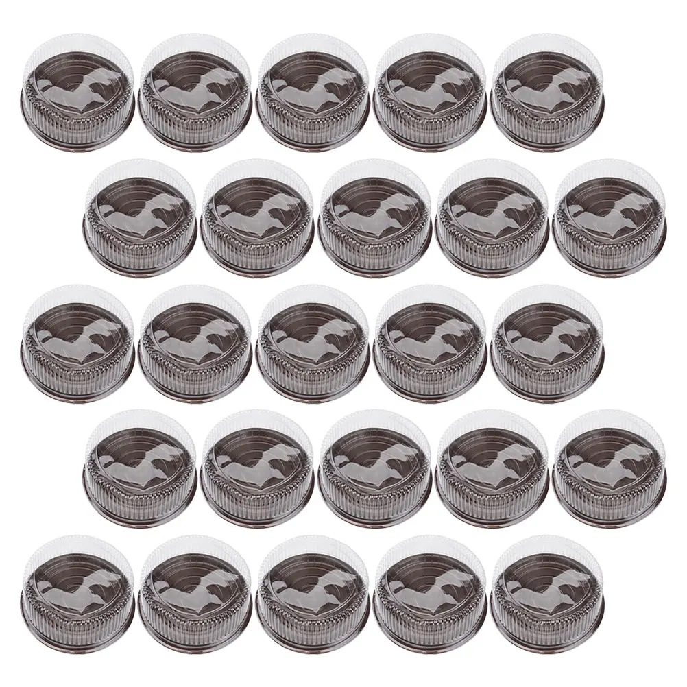 

25 pcs Cake Box Round Containers Carrier with Dome Lids Food Safe Plastic Packaging Cupcake Holders Boxes Baking Storage