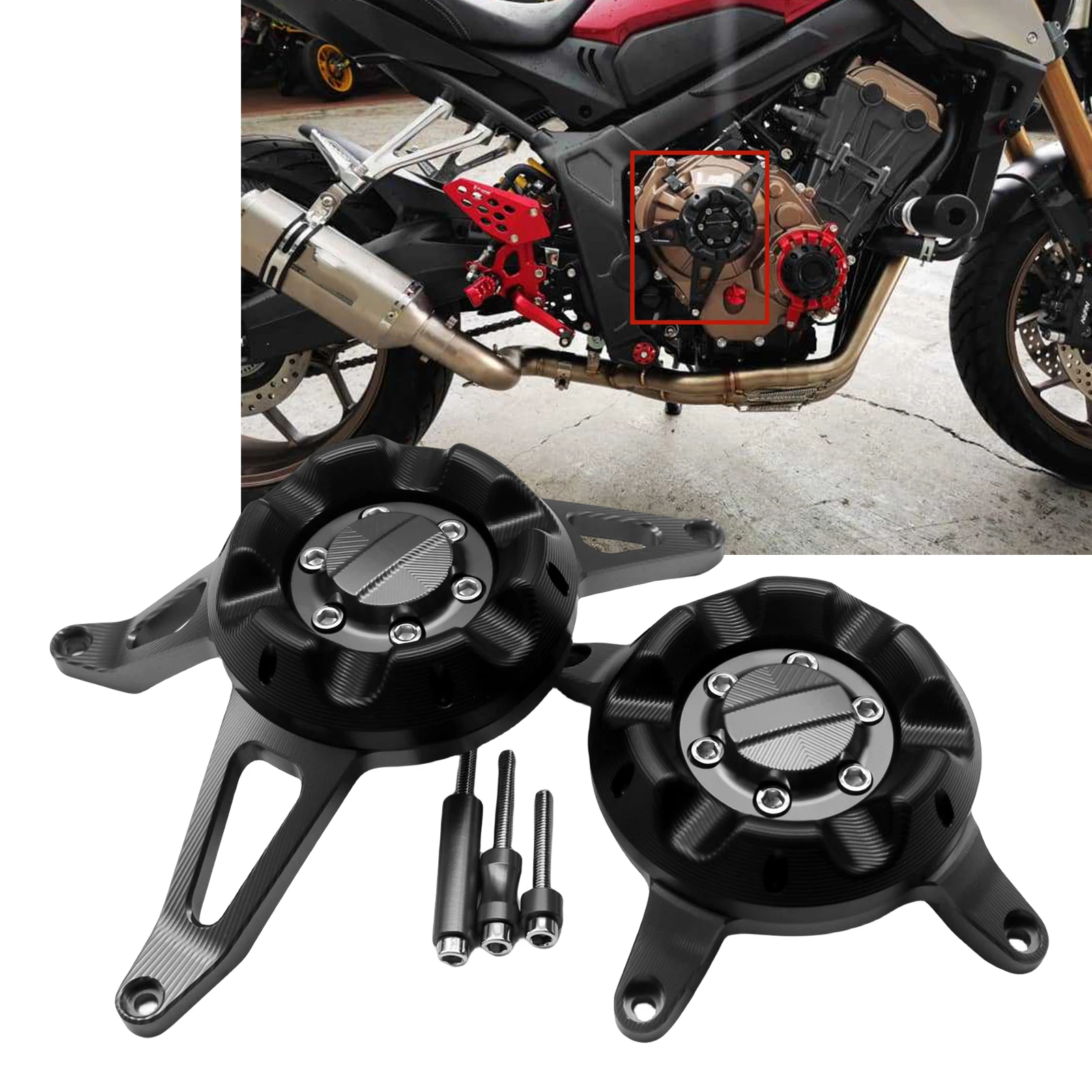 

Motorbike Engine Protector Case Guard Cover For HONDA CB650F CBR650F 2014-2020 CBR650R CB650R 2019-2020