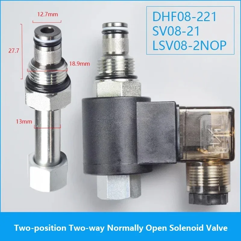 2-position 2-way Normally Open Threaded Hydraulic Cartridge Type Pressure Maintaining Solenoid Valve DHF08-221 SV08-21 NOP