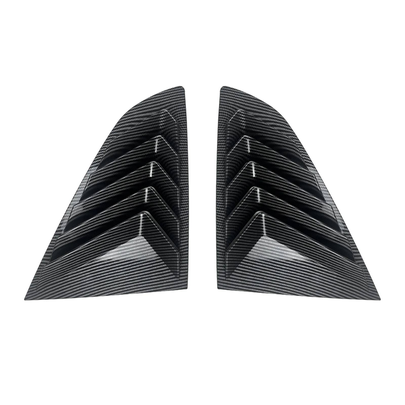 For BMW 2 Series F44 2020-2023 Rear Side Window Louver Shutter Trim Cover Carbon Fiber Look Gloss Black Windshield Sun Shade