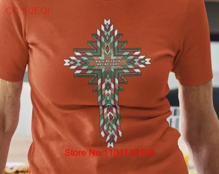 Caminhada pela fé não visão sudoeste design cruz t camisa 2 corinthianos 5 7 jesus religioso softstyle