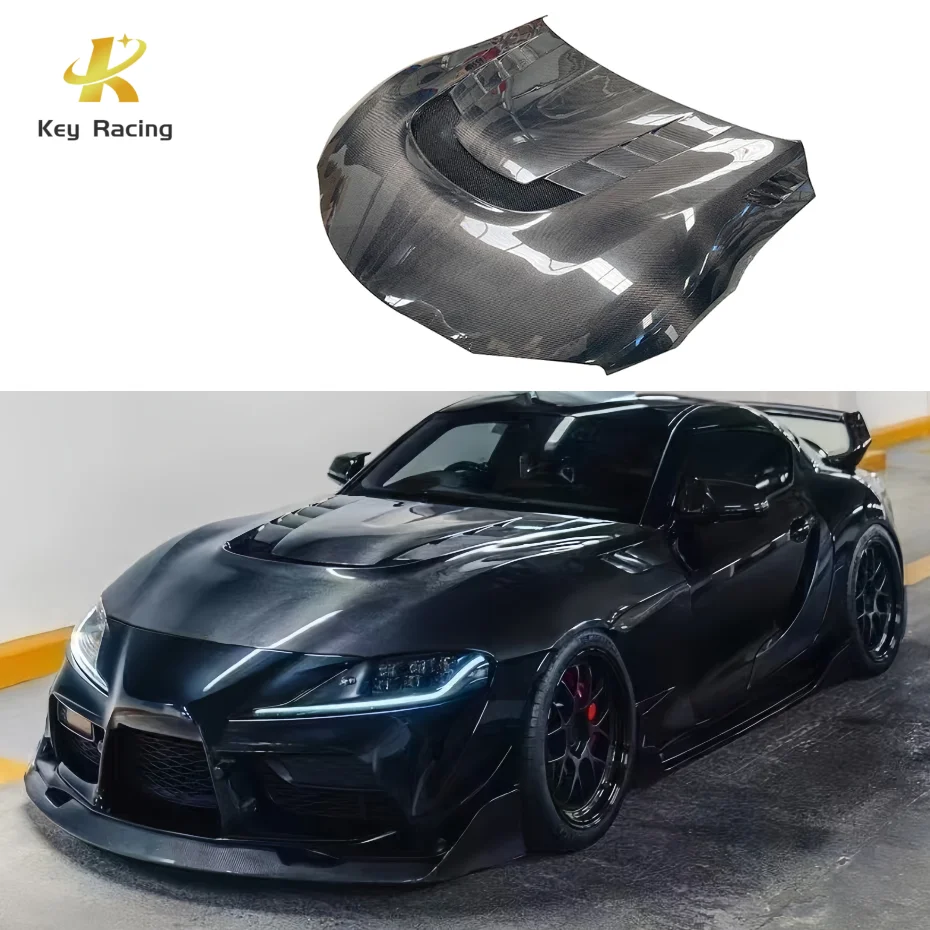 A90 A91 Supra Front Hood Carbon Fiber VRS Style Engine Bonnet Cover For Toyota Supra A90 A91 2019-2023 Accesorios Para Vehículos