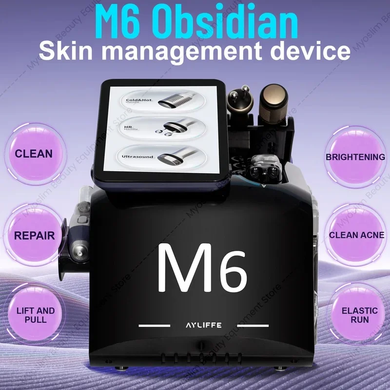 M6 Multifunction Facial Skin Management Machine Hydra Dermabrasion Microcurrent Ultrasound Oxygen Plasma Skin Care Salon Device