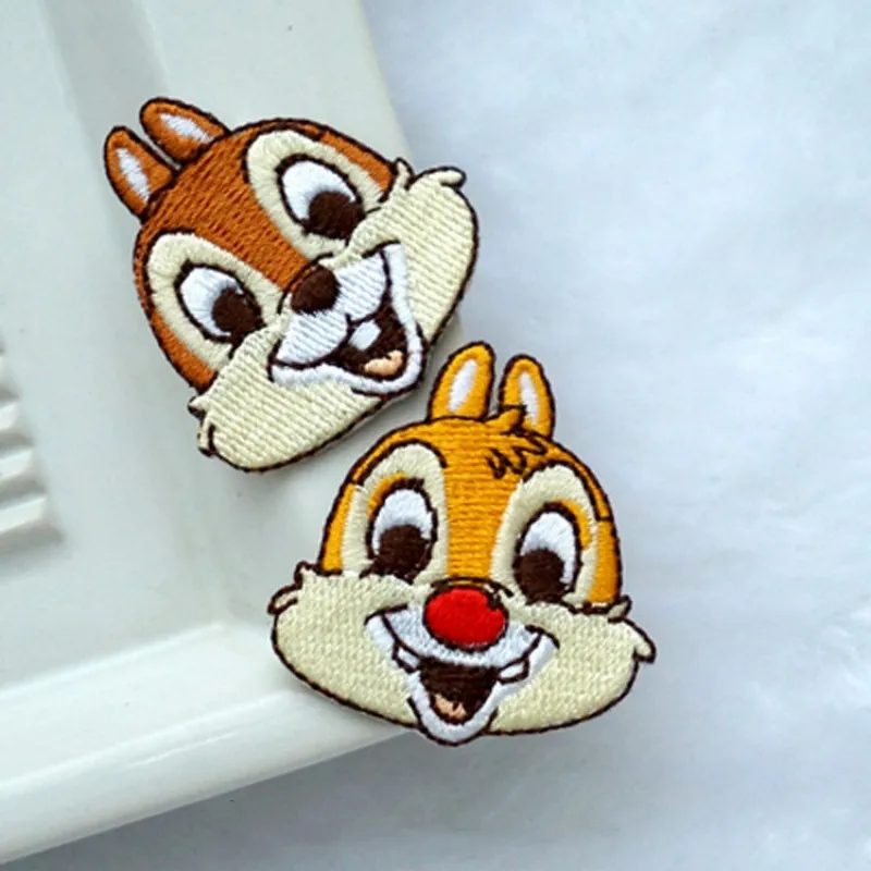 Cartoon 3M Adhesive Self Adhesive Patches Chip \'n\' Dale Disney Characters  Embroidery Patches Sew On Coat