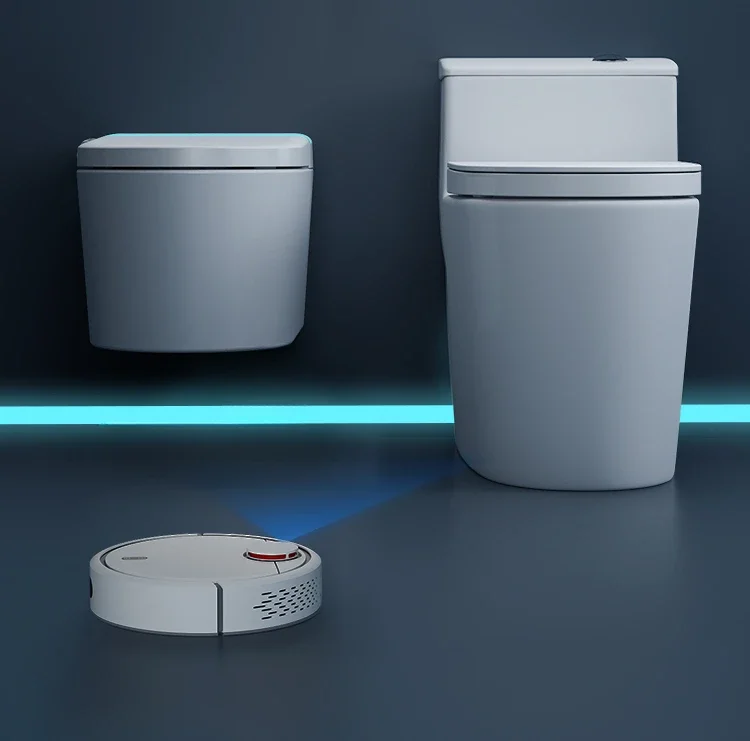 Wall-Mounted Household Automatic Smart Toilet Embedded Suspension Integrated Small Apartment Splash-Proof Toilet